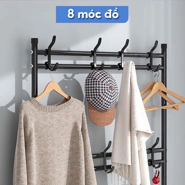 Giá Treo Quần Áo, Vật Dụng Để Giày Có Treo Mũ 4 Tầng 2 Bậc