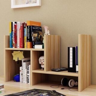 Kệ Sách Gỗ Lắp Ghép Để Bàn Học Tiện Lợi