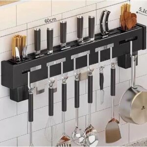 Kệ Treo Dao, Đồ Dùng Nhà Bếp Dài 51CM Kèm Miếng Dán Tường Siêu Chắc