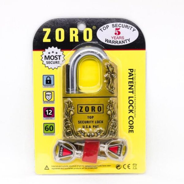 Ổ Khóa Zoro Chống Cắt USA HÌnh Hoa Văn Kèm 4 Chìa