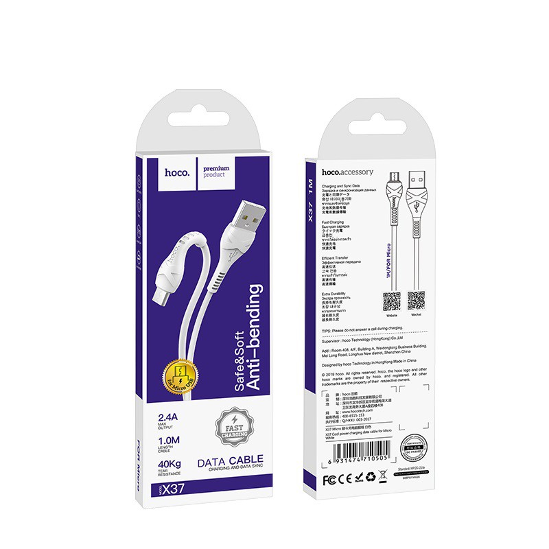 Cáp Sạc Nhanh Hoco X37 Micro ,2.4A