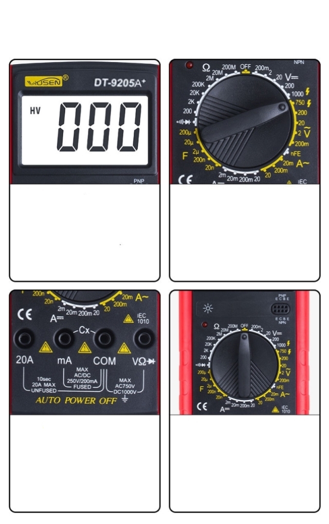 Đồng Hồ Đo Dt-9205A+ Vạn Năng Đo Tụ, Tần Số Đa Năng