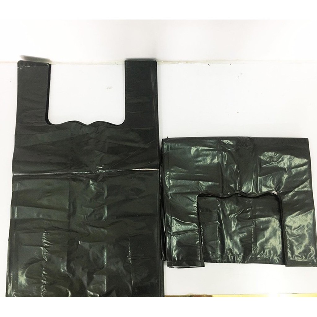 1Kg Túi Nilon (Size 50) Đen Bóng Dẻo Dai Có Quai Sách