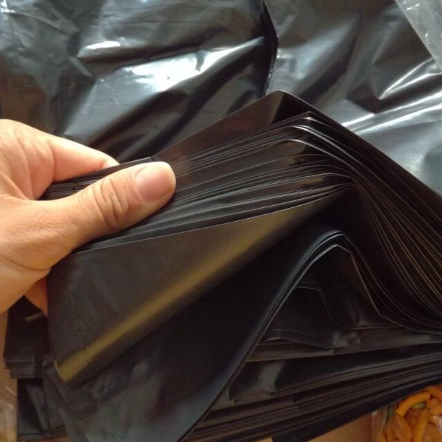 1Kg Túi Nilon (Size 50) Đen Bóng Dẻo Dai Có Quai Sách
