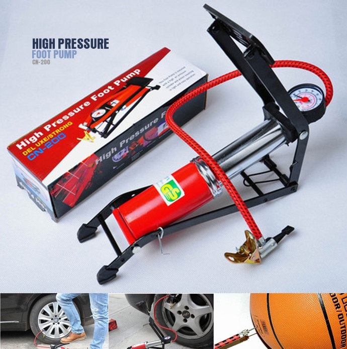 Dụng Cụ Bơm Hơi Dùng Chân High Pressure Tiện Lợi Chuyên Dùng Cho Xe Đạp, Xe Máy, Ô Tô Dụng Cụ Bơm Hơi Dùng Chân High Pressure Tiện Lợi Chuyên Dùng Cho Xe Đạp, Xe Máy, Ô Tô