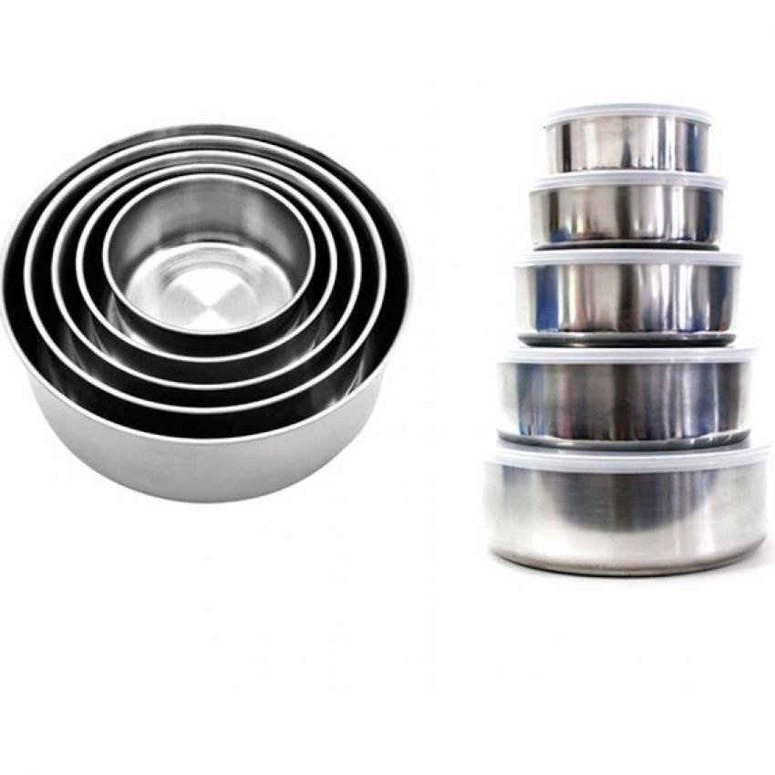 Bộ Đựng Thức Ăn Tròn 5 Món Inox Bộ Đựng Thức Ăn Tròn 5 Món Inox
