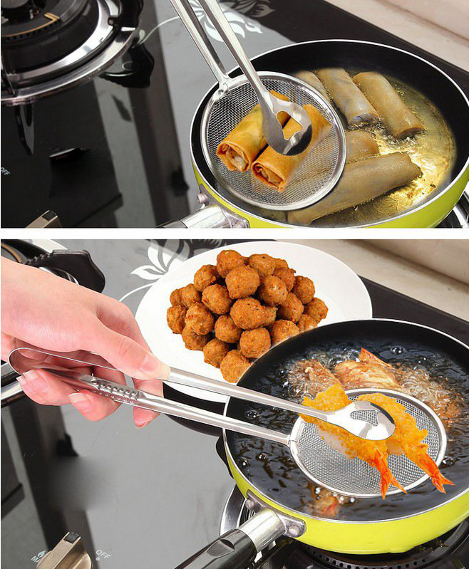 Dụng Cụ Gắp Thức Ăn 2 Trong 1 Có Lưới Tiện Dụng
