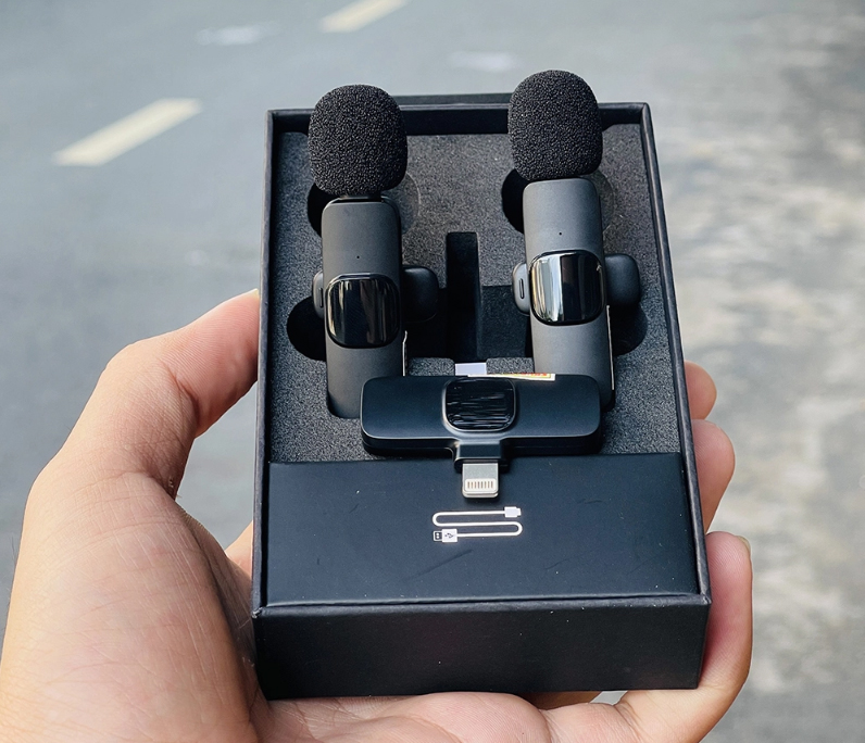 Mic Thu Âm Youtuber K9 Pro Cổng Ip (2 Mic) Khử Tiếng Ồn, Lọc Âm Chuyên Dùng Giảng Dạy, Quay Video