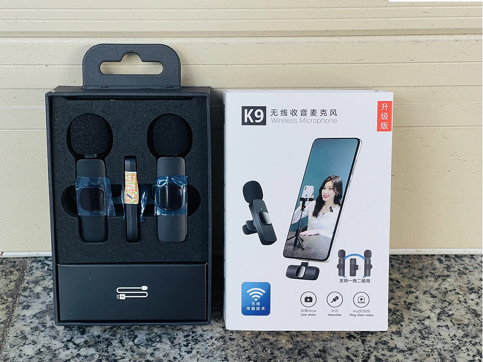 Mic Thu Âm Youtuber K9 Pro Cổng Ip (2 Mic) Khử Tiếng Ồn, Lọc Âm Chuyên Dùng Giảng Dạy, Quay Video