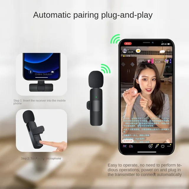 Mic Thu Âm Youtuber K9 Pro Type-C, Ip (2 Mic) Khử Tiếng Ồn, Lọc Âm Chuyên Dùng Giảng Dạy, Quay Video