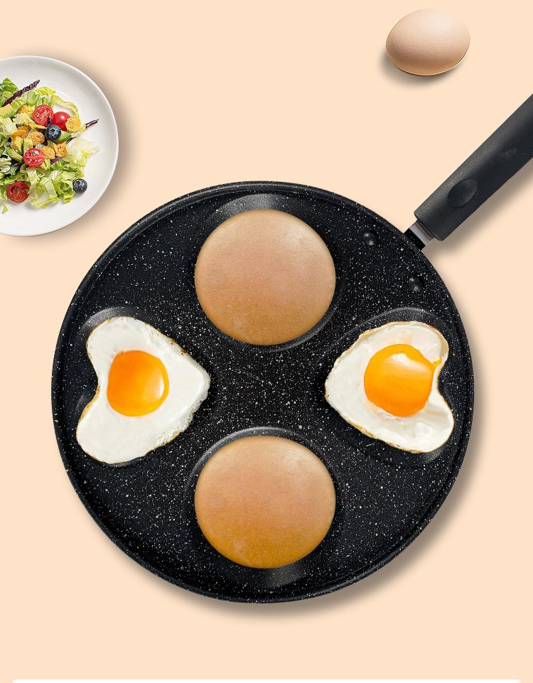 Chảo Chống Dính 4 Lỗ Chiên Trứng, Chiên Bánh Tiện Dụng Đường Kính 24.5Cm Chảo Chống Dính 4 Lỗ Chiên Trứng, Chiên Bánh Tiện Dụng Đường Kính 24.5Cm
