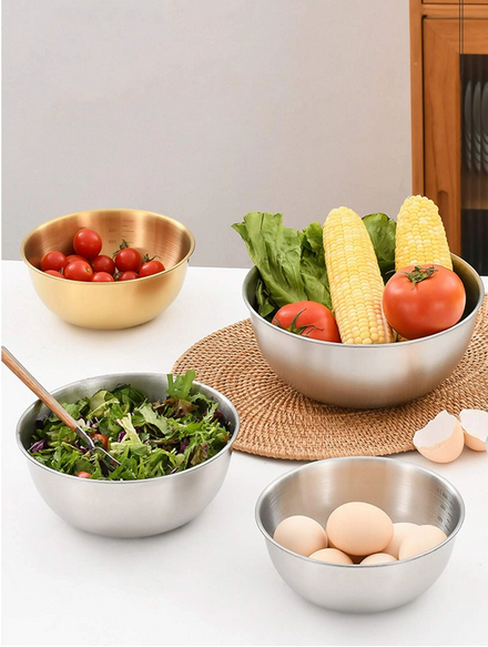 Bộ 3 Tô Trộn Inox 304 Có Chia Vạch Định Lượng 17-19.5-24Cm