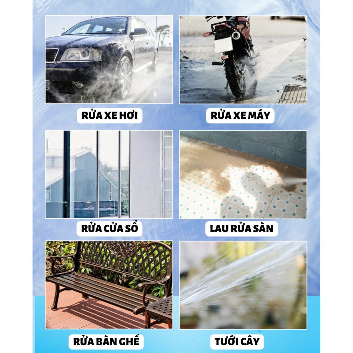 Bộ Đầu Vòi Xịt Tăng Áp Phun Nước Rửa Xe,tưới Cây Bộ Đầu Vòi Xịt Tăng Áp Phun Nước Rửa Xe,tưới Cây