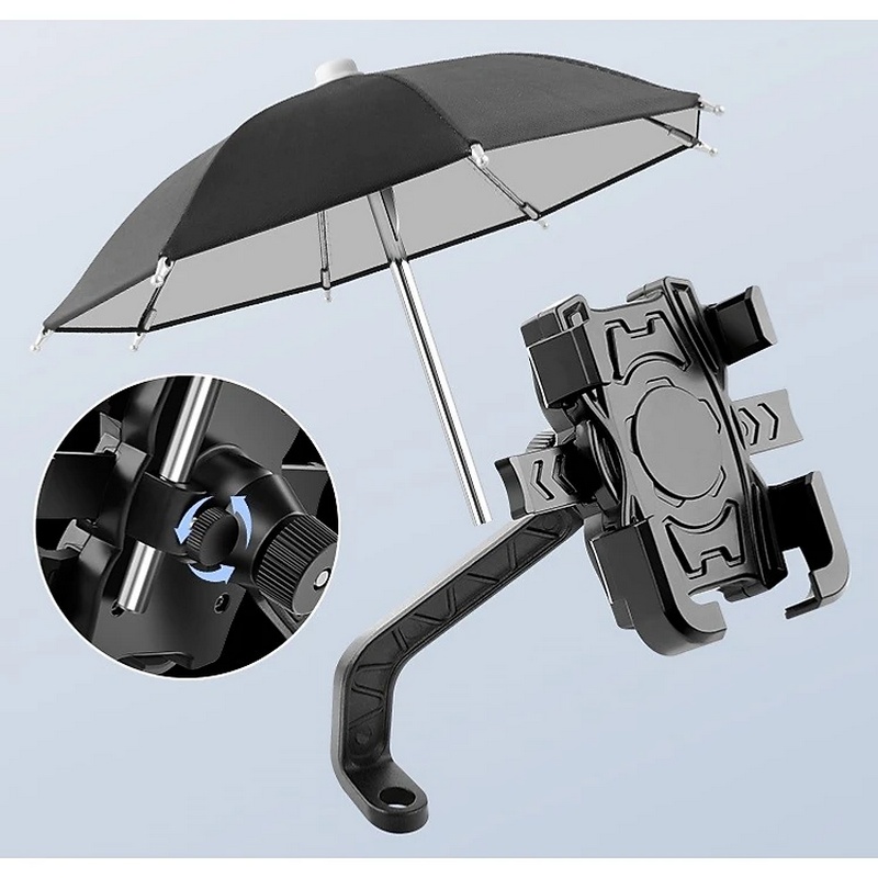 Kẹp Điện Thoại Xe Máy Ht-507 Có Dù Che Mưa Chống Rung