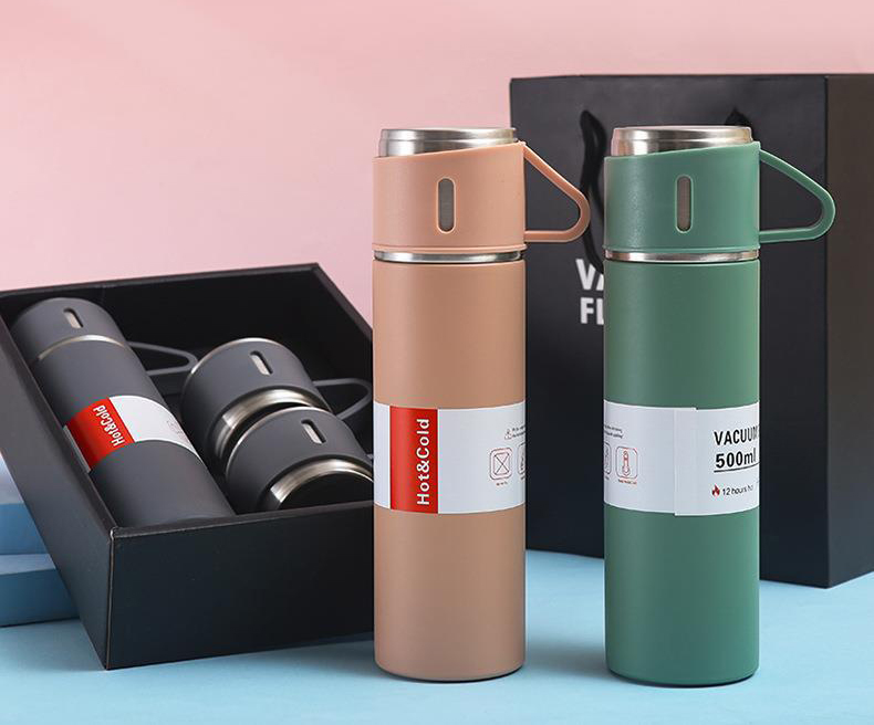 Set Bình Giữ Nhiệt + 2 Ly Cách Nhiệt Vacuum Flask 500Ml Inox Cao Cấp Set Bình Giữ Nhiệt + 2 Ly Cách Nhiệt Vacuum Flask 500Ml Inox Cao Cấp