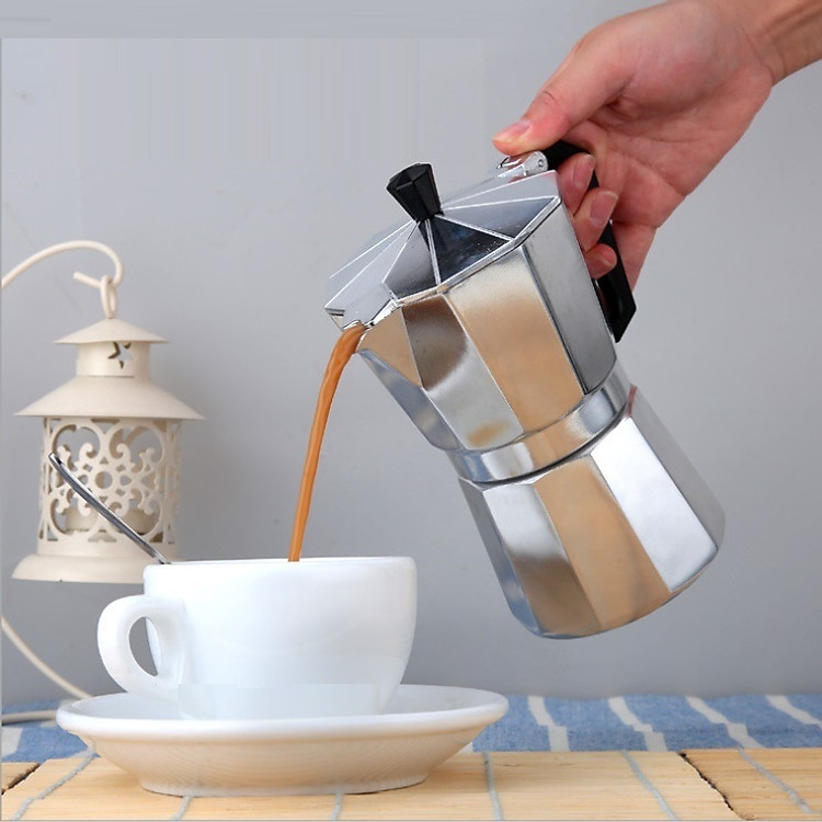 Bình Pha Cafe Moka 6 Cup 300Ml Hợp Kim Nhôm Giữ Nhiệt Tốt Kiểu Ý