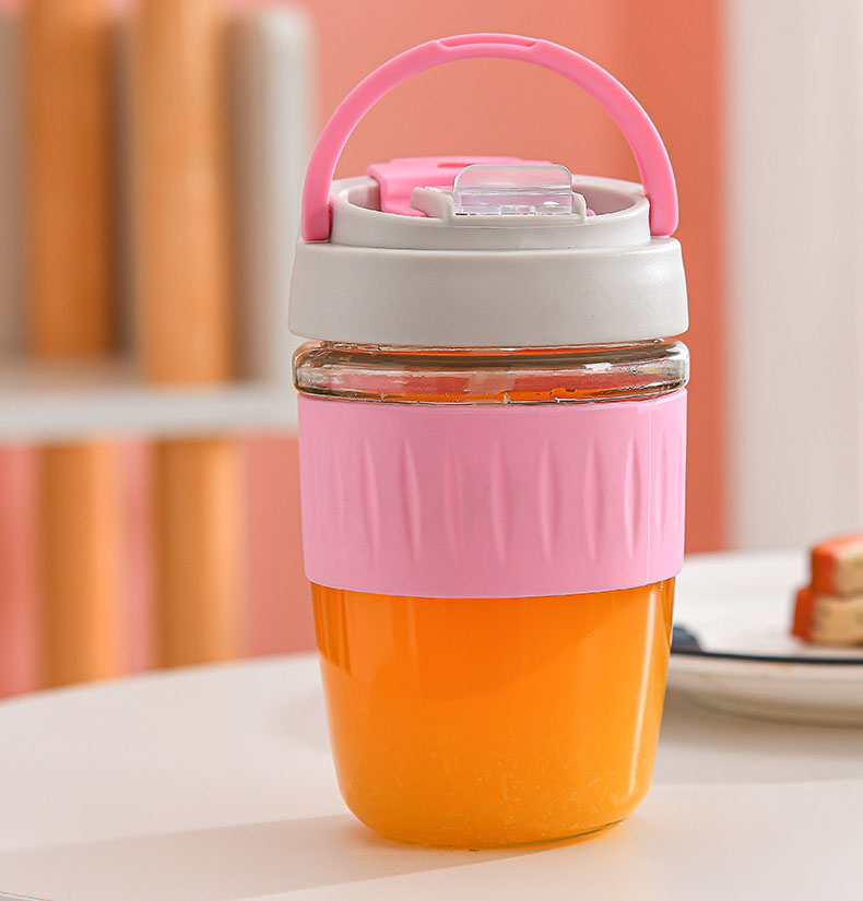 Ly Thủy Tinh Bọc Cao Su Cao Cấp 350Ml Kèm Ống Hút Silicon Ly Thủy Tinh Bọc Cao Su Cao Cấp 350Ml Kèm Ống Hút Silicon