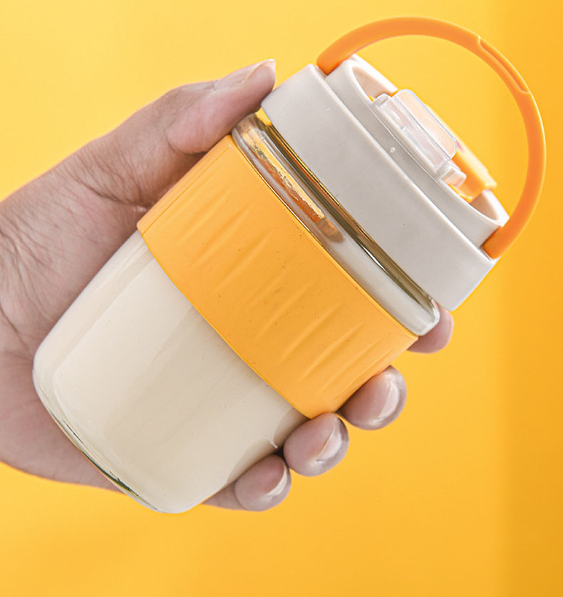 Ly Thủy Tinh Bọc Cao Su Cao Cấp 350Ml Kèm Ống Hút Silicon Ly Thủy Tinh Bọc Cao Su Cao Cấp 350Ml Kèm Ống Hút Silicon