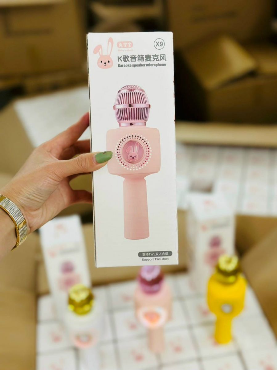 Micro Karaoke Bluetooth X9 Hình Thỏ Không Dây Thiết Kế Thông Minh