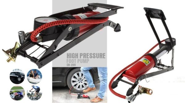 Bơm Hơi Dùng Chân High Pressure Chuyên Dùng Cho Xe Đạp, Xe Máy, Ô Tô