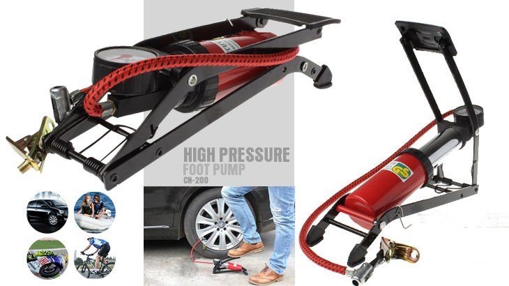 Dụng Cụ Bơm Hơi Dùng Chân High Pressure Tiện Lợi Chuyên Dùng Cho Xe Đạp, Xe Máy, Ô Tô Dụng Cụ Bơm Hơi Dùng Chân High Pressure Tiện Lợi Chuyên Dùng Cho Xe Đạp, Xe Máy, Ô Tô