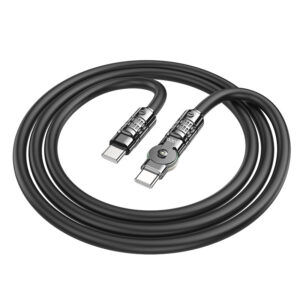 Cáp Sạc Type-C To Type-C Hoco U118 60W 3A Đầu Xoay 180 Độ Dây Dài 1.2m