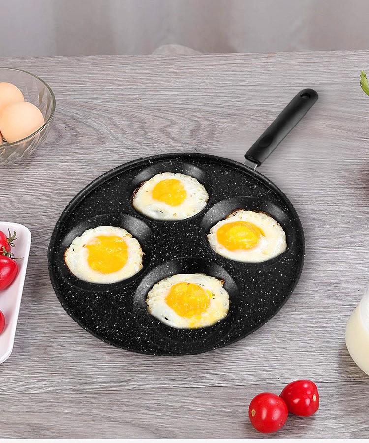 Chảo Chống Dính 4 Lỗ Chiên Trứng, Chiên Bánh Tiện Dụng Đường Kính 24.5Cm Chảo Chống Dính 4 Lỗ Chiên Trứng, Chiên Bánh Tiện Dụng Đường Kính 24.5Cm