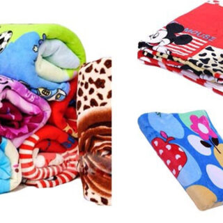 Mền Vải Nỉ Họa Tiết Hình Thú 1.6M X 2M