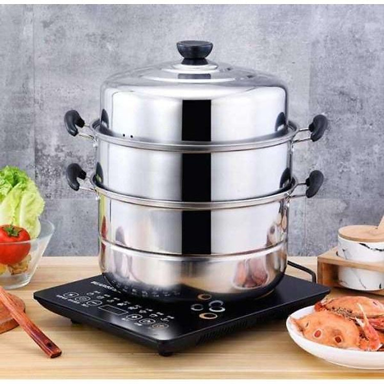 Xửng Hấp Nồi Hấp 3 Tầng Có 1- 2 Vỉ Hấp Đường Kính 28Cm Dùng Trên Mọi Loại Bếp Kiêm Nồi Luộc Gà Xửng Hấp Nồi Hấp 3 Tầng Có 1- 2 Vỉ Hấp Đường Kính 28Cm Dùng Trên Mọi Loại Bếp Kiêm Nồi Luộc Gà