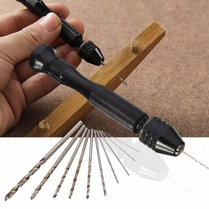 Set Máy Khoan Cầm Tay Và 10 Mũi Khoan Đa Năng