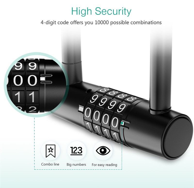 Ổ Khóa Kết Hợp 4 Chữ Số Chịu Lực Lớn 185Mm Ổ Khóa Kết Hợp 4 Chữ Số Chịu Lực Lớn 185Mm