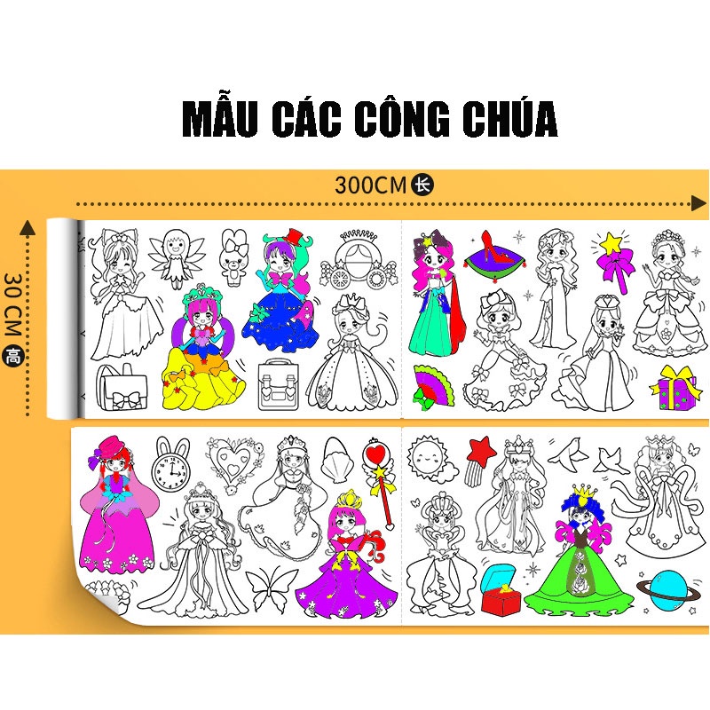 Tranh Tô Màu Cho Bé Dài 3M, Có Thể Cắt Dán Làm Sticker Cho Bé Tranh Tô Màu Cho Bé Dài 3M, Có Thể Cắt Dán Làm Sticker Cho Bé