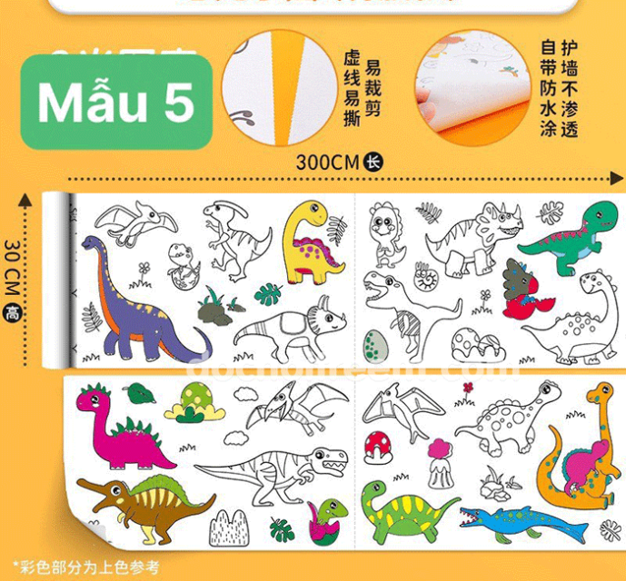Tranh Tô Màu Cho Bé Dài 3M, Có Thể Cắt Dán Làm Sticker Cho Bé Tranh Tô Màu Cho Bé Dài 3M, Có Thể Cắt Dán Làm Sticker Cho Bé