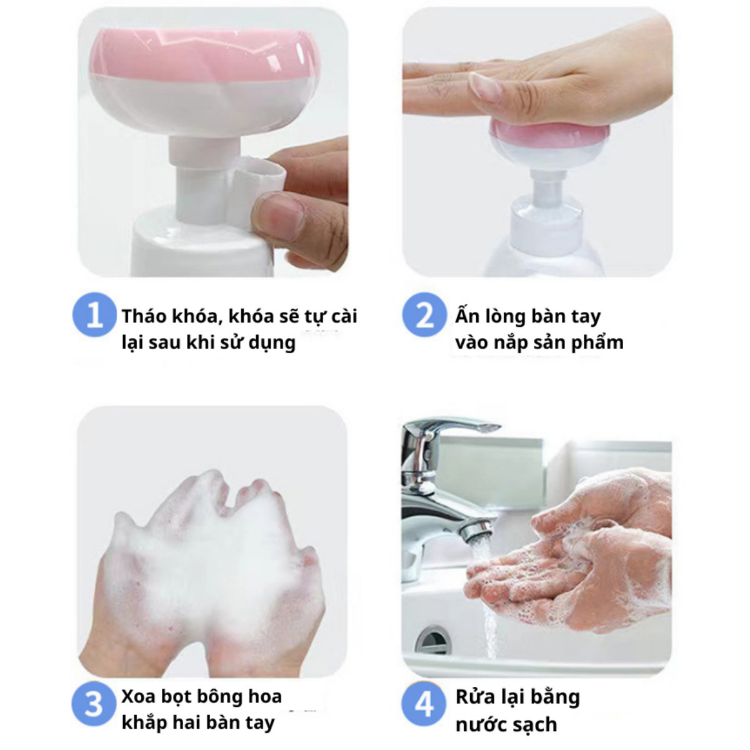 Nước Rửa Tay Tạo Bọt Hình Bông Hoa An Toàn Dịu Nhẹ Cho Làn Da Nhạy Cảm Nước Rửa Tay Tạo Bọt Hình Bông Hoa An Toàn Dịu Nhẹ Cho Làn Da Nhạy Cảm
