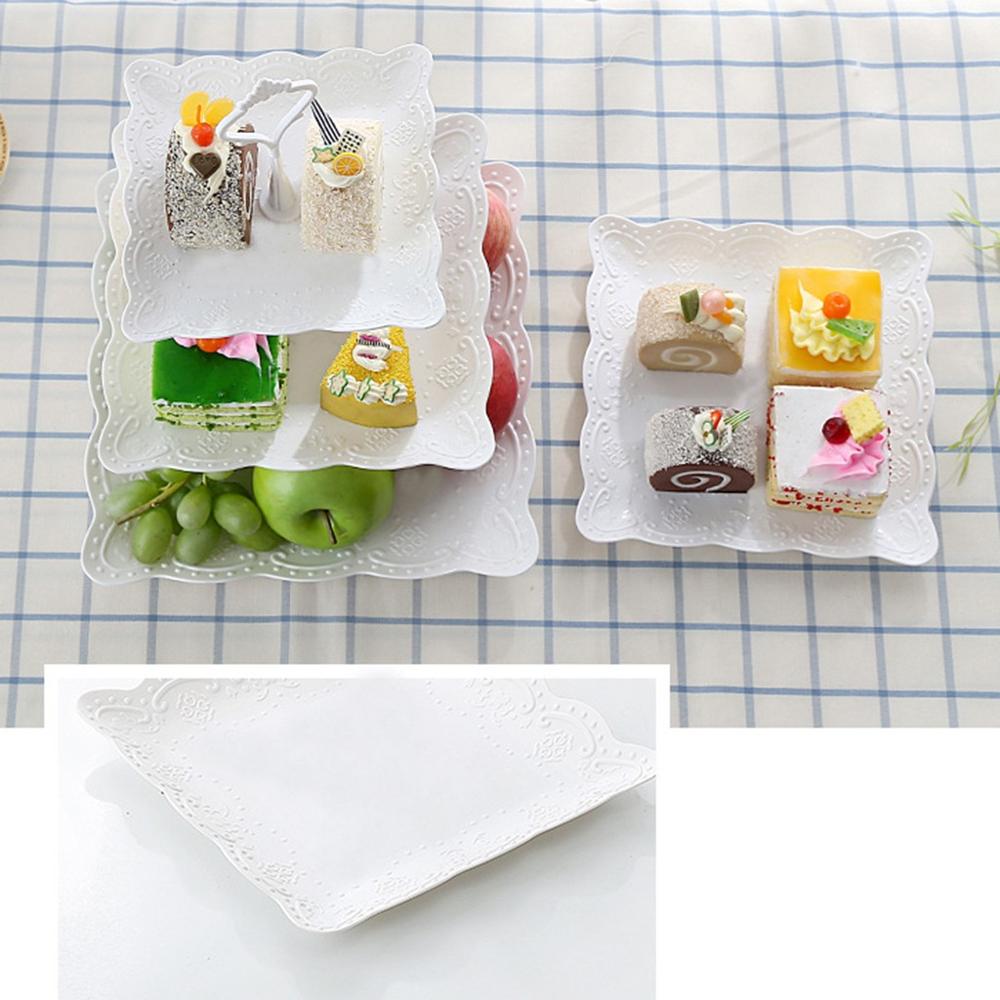 Khay Đựng Trái Cây, Bánh 3 Tầng Vuông 37X24Cm Khay Đựng Trái Cây, Bánh 3 Tầng Vuông 37X24Cm