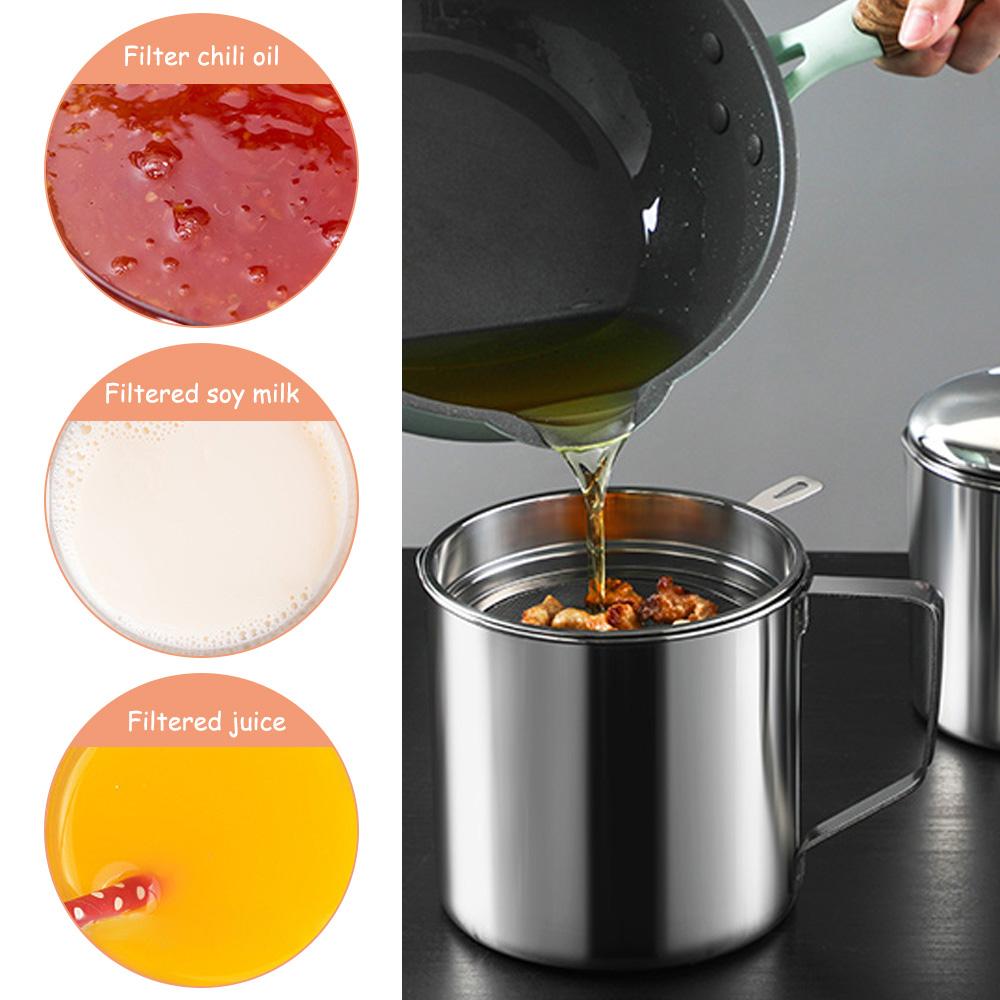 Ca Lọc Dầu Ăn Inox 304 Cao Cấp Có Lưới Lọc Cặn Bằng Inox Loại 1.8L Ca Lọc Dầu Ăn Inox 304 Cao Cấp Có Lưới Lọc Cặn Bằng Inox Loại 1.8L