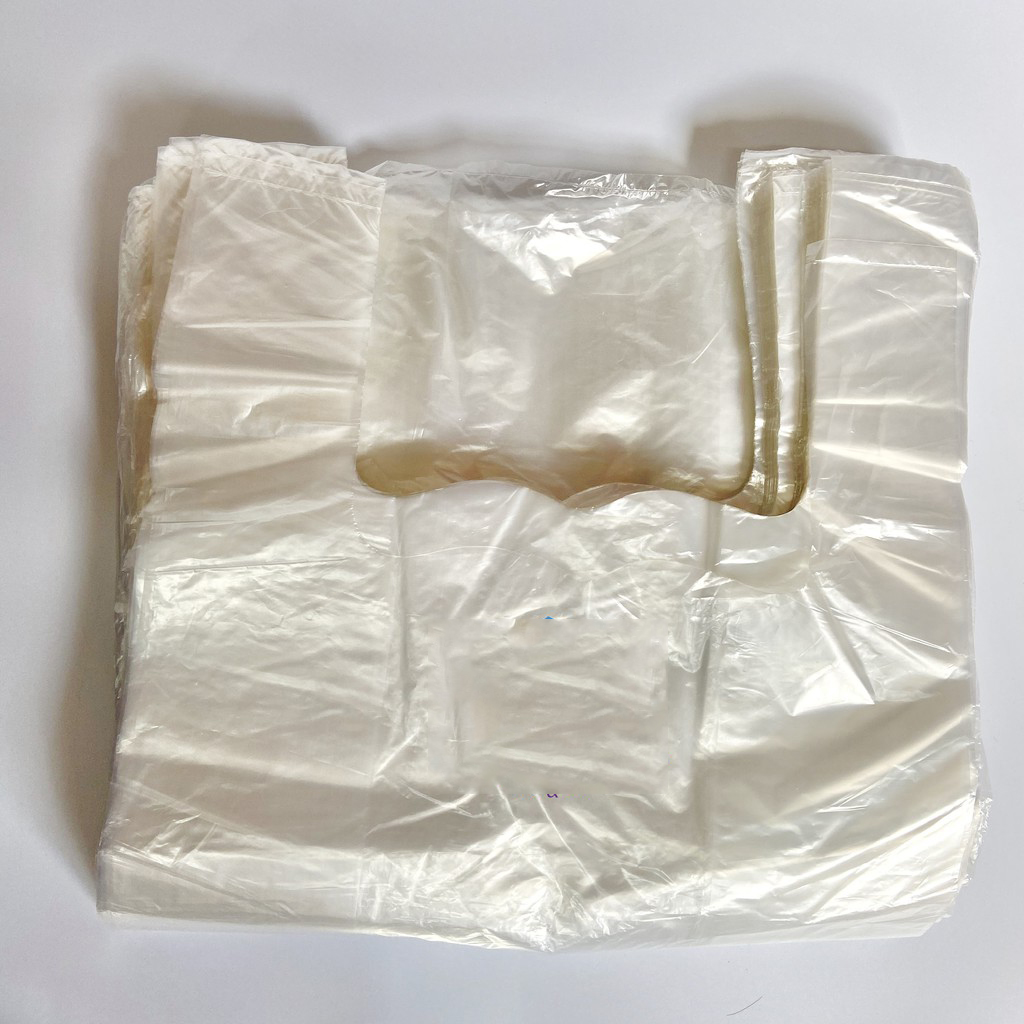1Kg Túi Nilon (Size 30Cm Đựng 5Kg) Trắng Đục Dẻo Dai Có Quai Sách