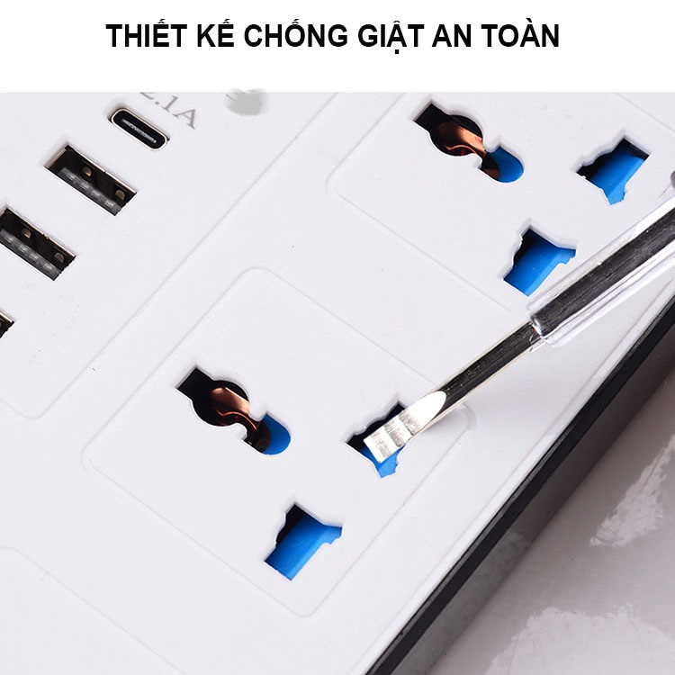 Ổ Cắm Điện Usb Chống Giật Đa Năng 4 Lỗ Hỗ Trợ Sạc Nhanh Typec Và Usb Ổ Cắm Điện Usb Chống Giật Đa Năng 4 Lỗ Hỗ Trợ Sạc Nhanh Typec Và Usb