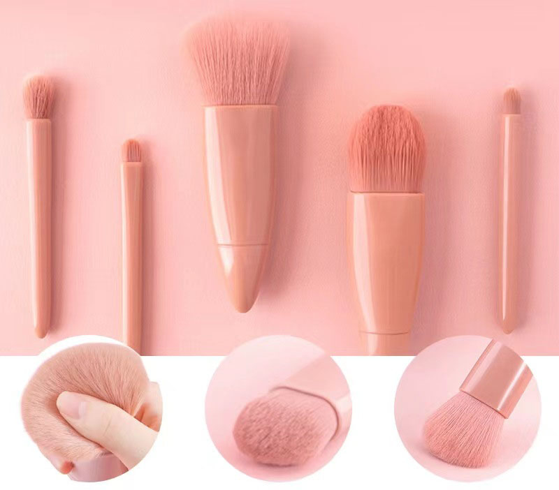 Bộ 5 Cọ Hồng Kèm Gương Trang Điểm Cao Cấp Bộ 5 Cọ Hồng Kèm Gương Trang Điểm Cao Cấp