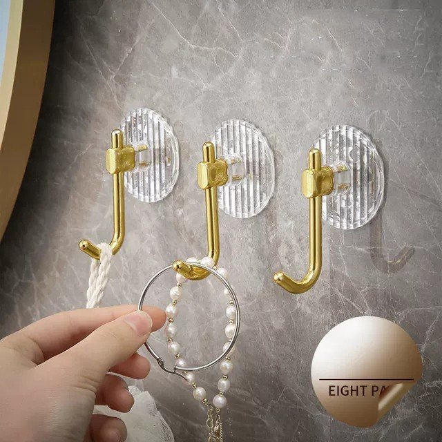 Móc Dán Tường Vàng Treo Trang Trí Trong Nhà Tiện Dụng