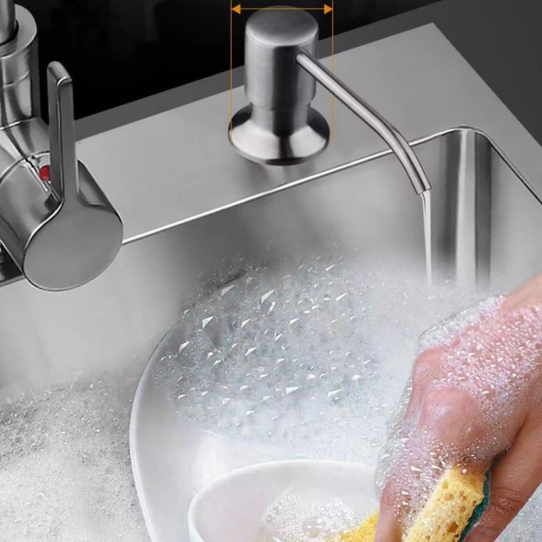 Bình Đựng Nước Rửa Chén, Xà Bông Inox 304 Gắn Bồn Rửa Bát