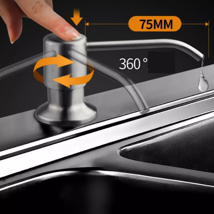 Bình Đựng Nước Rửa Chén, Xà Bông Inox 304 Gắn Bồn Rửa Bát