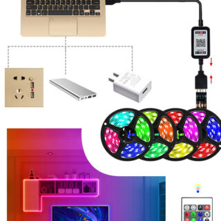 Dây Đèn Led Đổi Màu GRB 3M Kết Nối Bluetooth Có Remote
