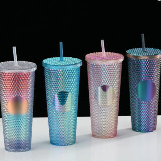 Ly Nhựa Lấp Lánh Thời Trang 710Ml Kèm Ống Hút Siêu Đẹp Có Logo