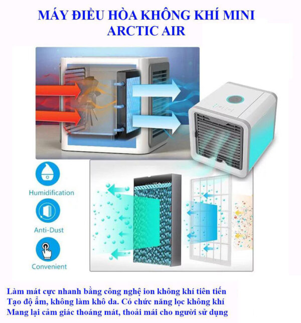 Quạt Điều Hòa Phun Sương Mini 17cm Làm Mát Không Khí Arctic Air