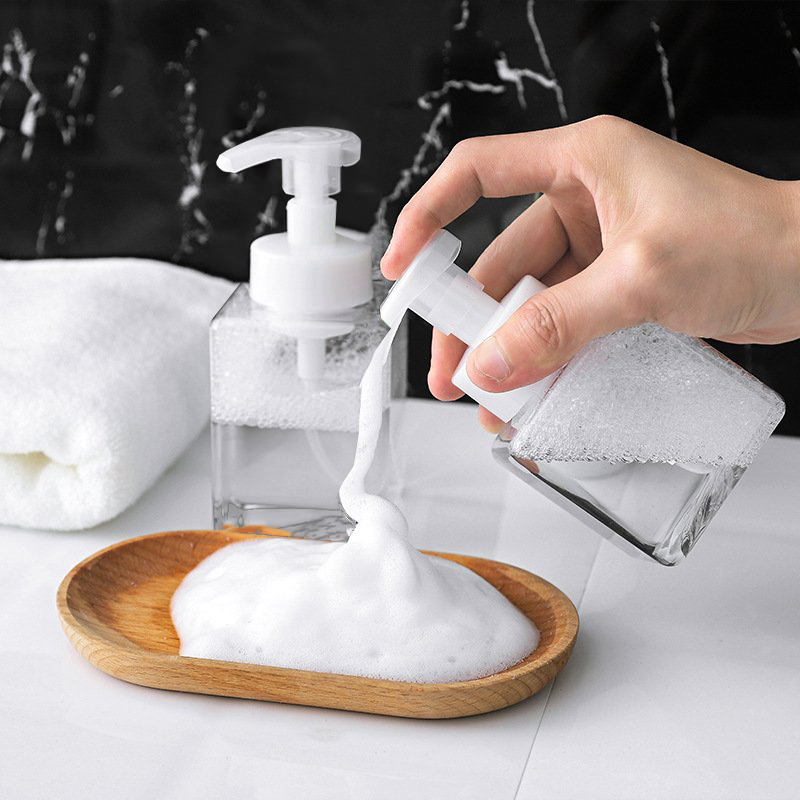 Chai Chiết Dầu Gội, Sữa Tắm Trong Suốt Tạo Bọt Dung Tích 250Ml Nắp Ấn Tiện Dụng