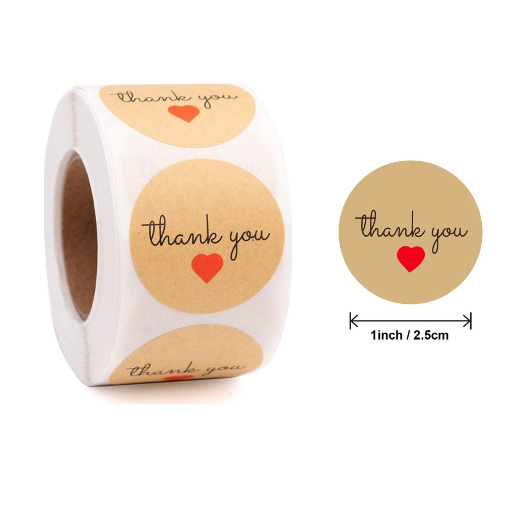 Cuộn Sticker Dán Thank You (2 Mẫu) Cuộn Sticker Dán Thank You (2 Mẫu)