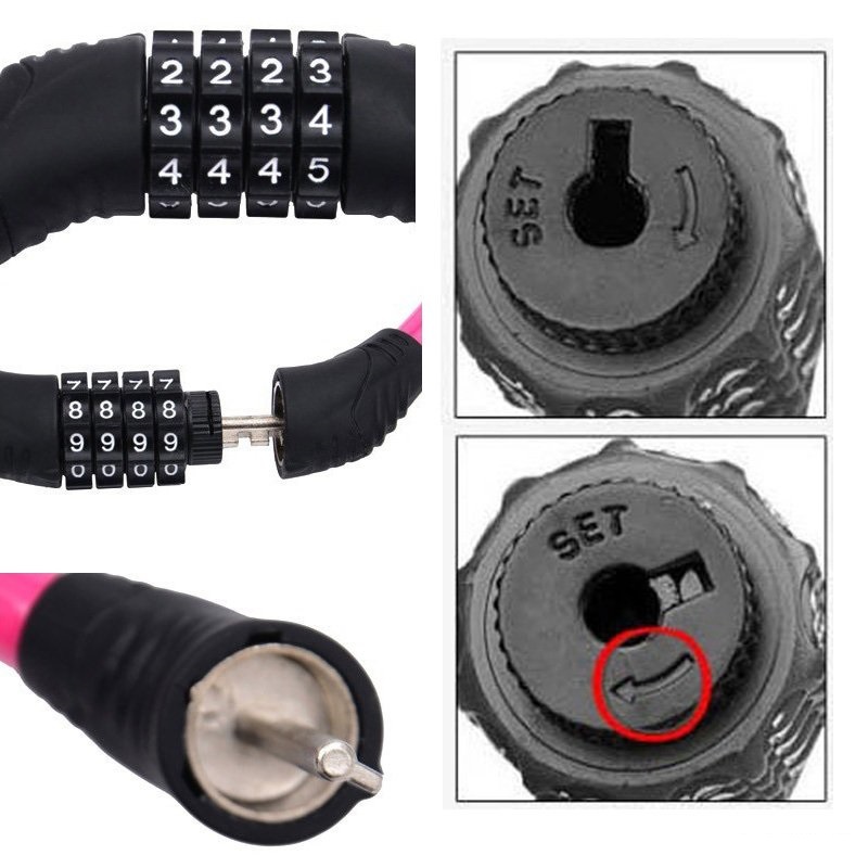 Khóa Số Dây 4 Số Chống Trộm Xe Máy, Xe Đạp Khóa Số Dây 4 Số Chống Trộm Xe Máy, Xe Đạp