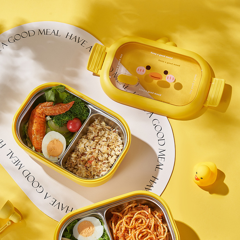 Hộp Cơm Hình Vịt Vàng Dễ Thương Có Nắp Trong Hộp Cơm Hình Vịt Vàng Dễ Thương Có Nắp Trong