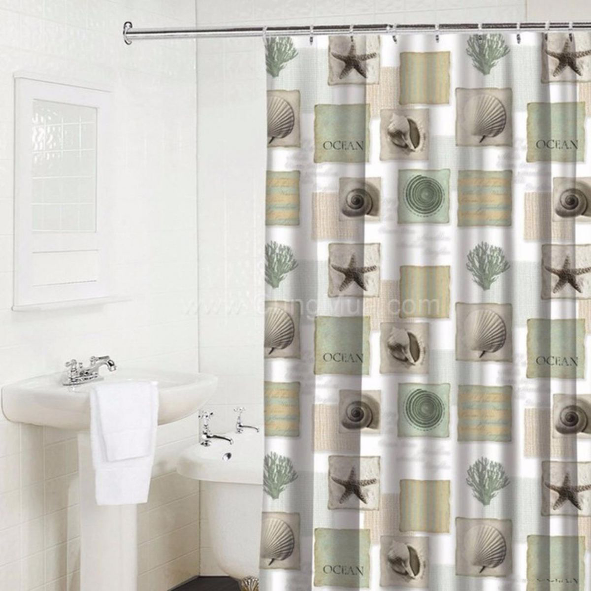 Màn Che Nhà Tắm, Cửa Sổ Chống Thấm Nước Bám Bẩn 180x180cm Cao Cấp Màn Che Nhà Tắm, Cửa Sổ Chống Thấm Nước Bám Bẩn 180x180cm Cao Cấp